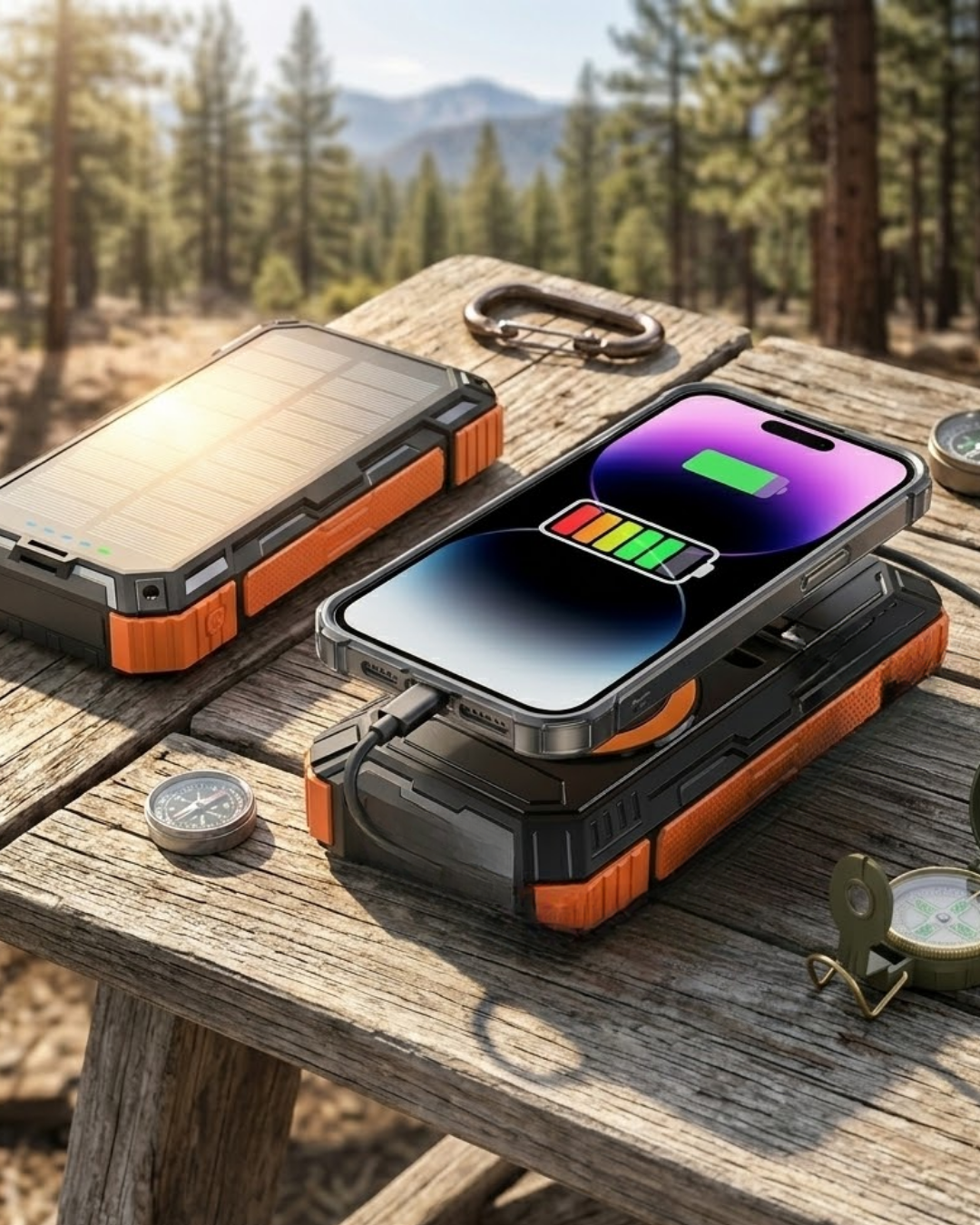20000 mAh Solar Powerbank Kablosuz Şarj Özellikli Kamp ve Seyahat İçin Taşınabilir Güç Kaynağı