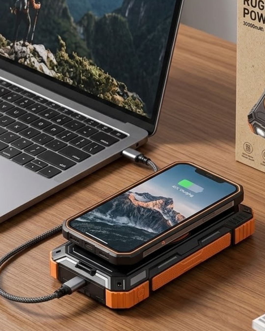 Güneş Enerjili 20000 mAh Powerbank Hızlı Şarj ve Kablosuz Şarj Destekli Dayanıklı Tasarım