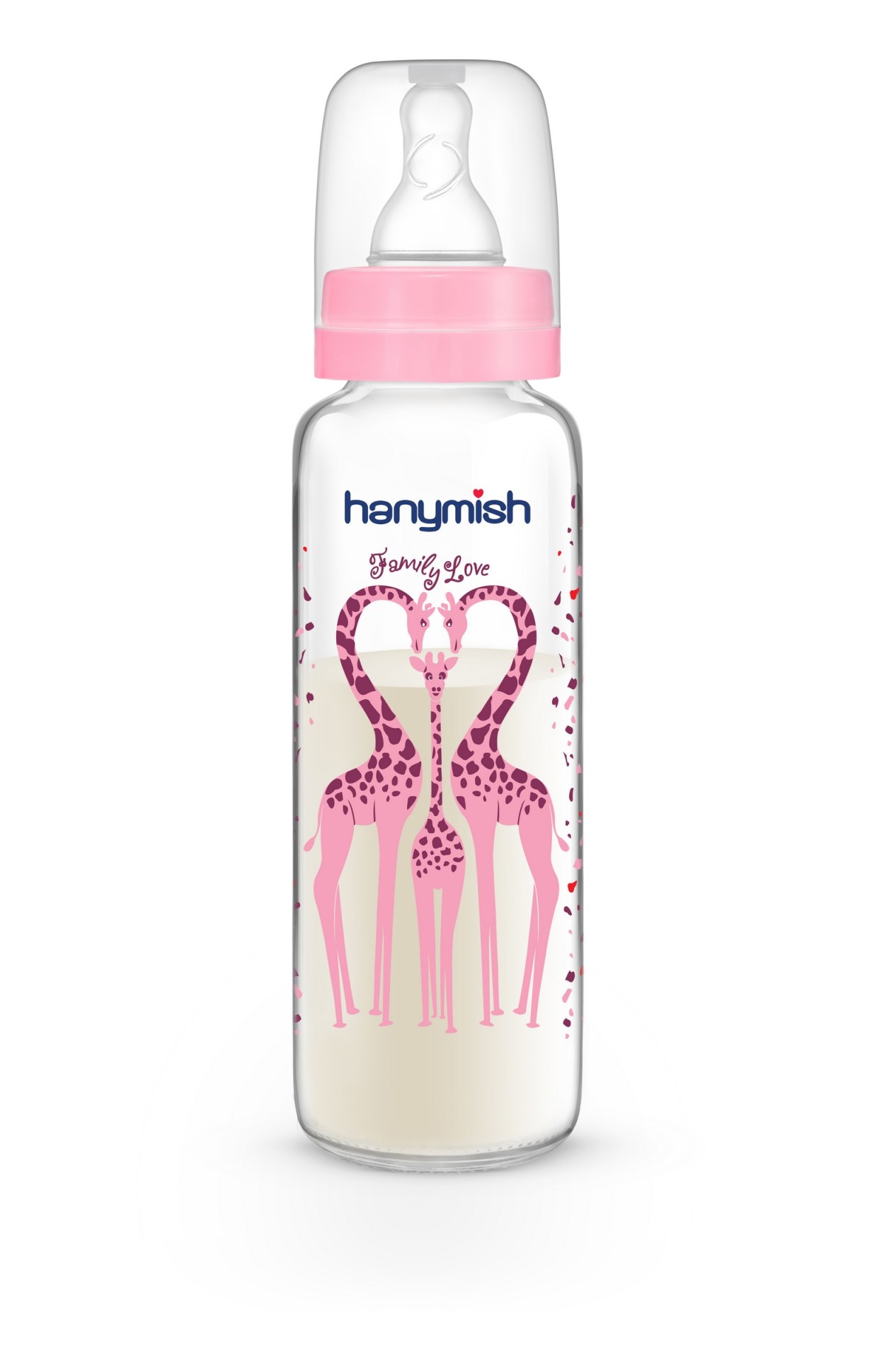 Hanymish Cam Biberon 240 ml 0-6 Ay - Pembe