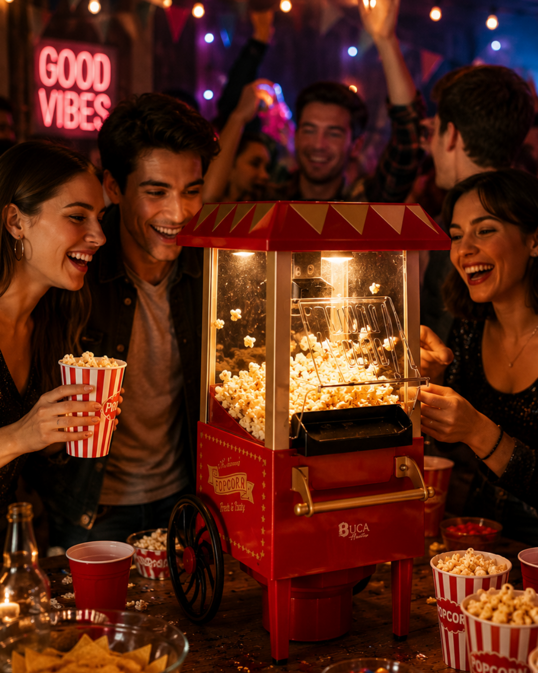 Yağsız Popcorn Makinesi Hızlı Sıcak Hava Mısır Patlatıcı Ev Tipi Kullanım
