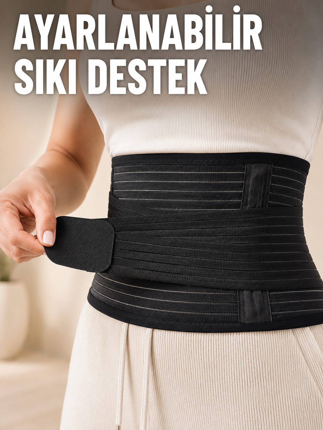 Elastik Bel Destek Korsesi Ayarlanabilir Cırtlı Sıkma Bantlı Bel Kemeri