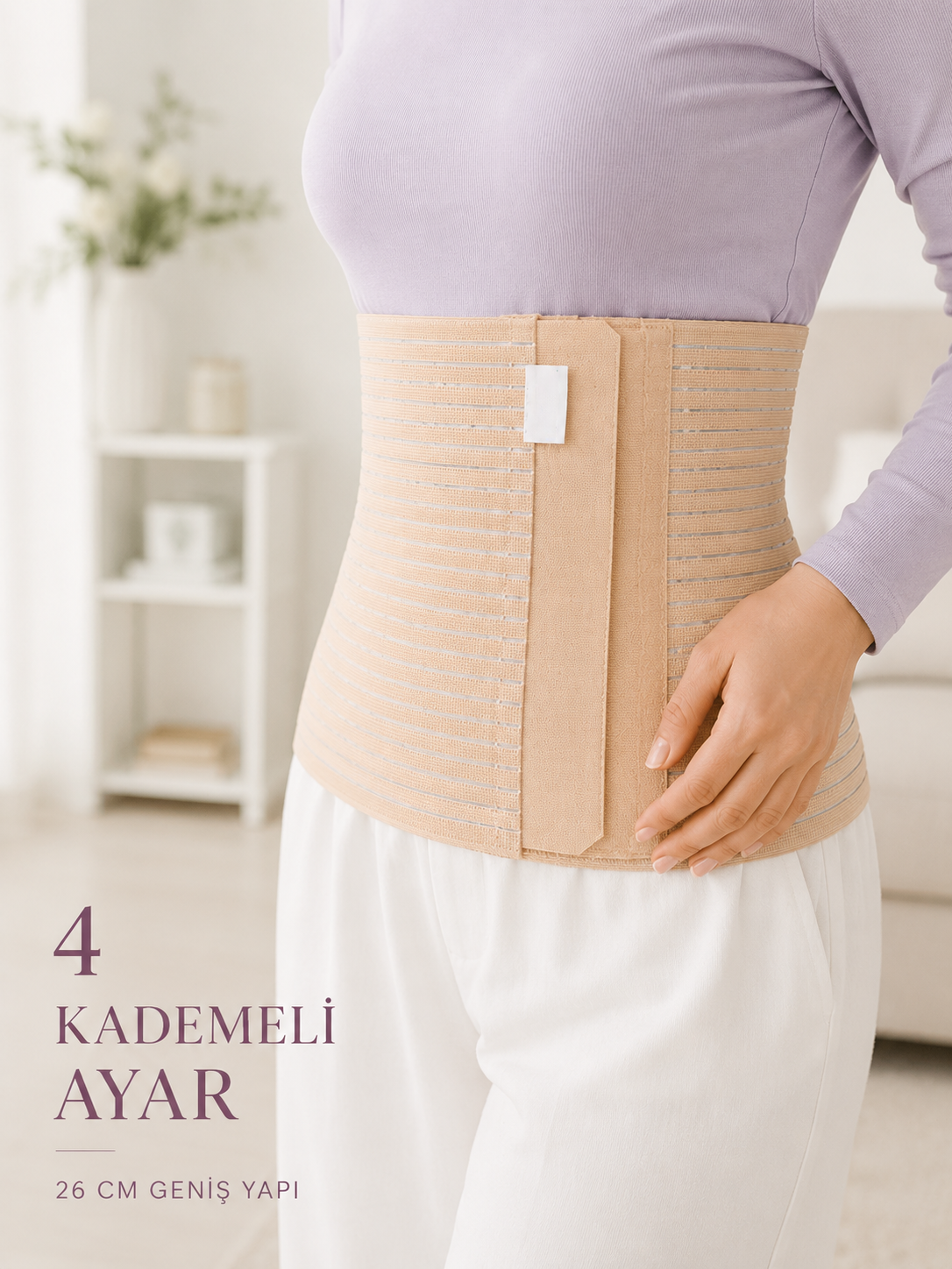 26 cm Abdominal Korse Doğum Sonrası 4 Kademeli Ayarlanabilir Karın Bel Korsesi