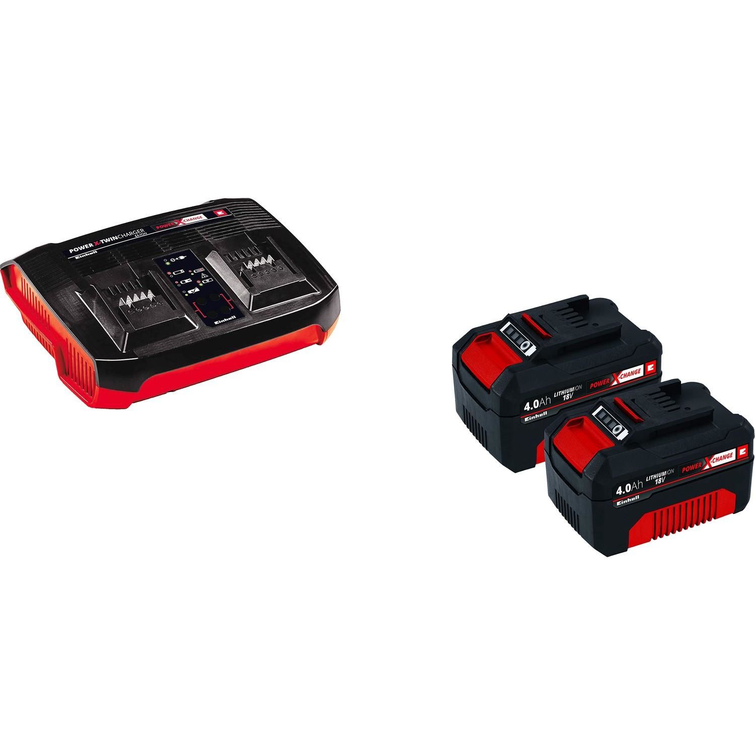 Einhell Twincharger 2X4,0 Ah Akü ve Şarj Aleti Einhell Twincharger 2X4,0 Ah Akü ve Şarj Aleti - Görsel 1
