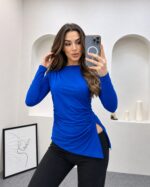 YIRTMAÇLI BLUZ NHR MAVİ - Görsel 3