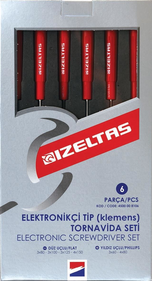 İzeltaş 4500 Elektronikçi TipTornavida Seti 6 Parça İzeltaş 4500 Elektronikçi TipTornavida Seti 6 Parça - Görsel 1