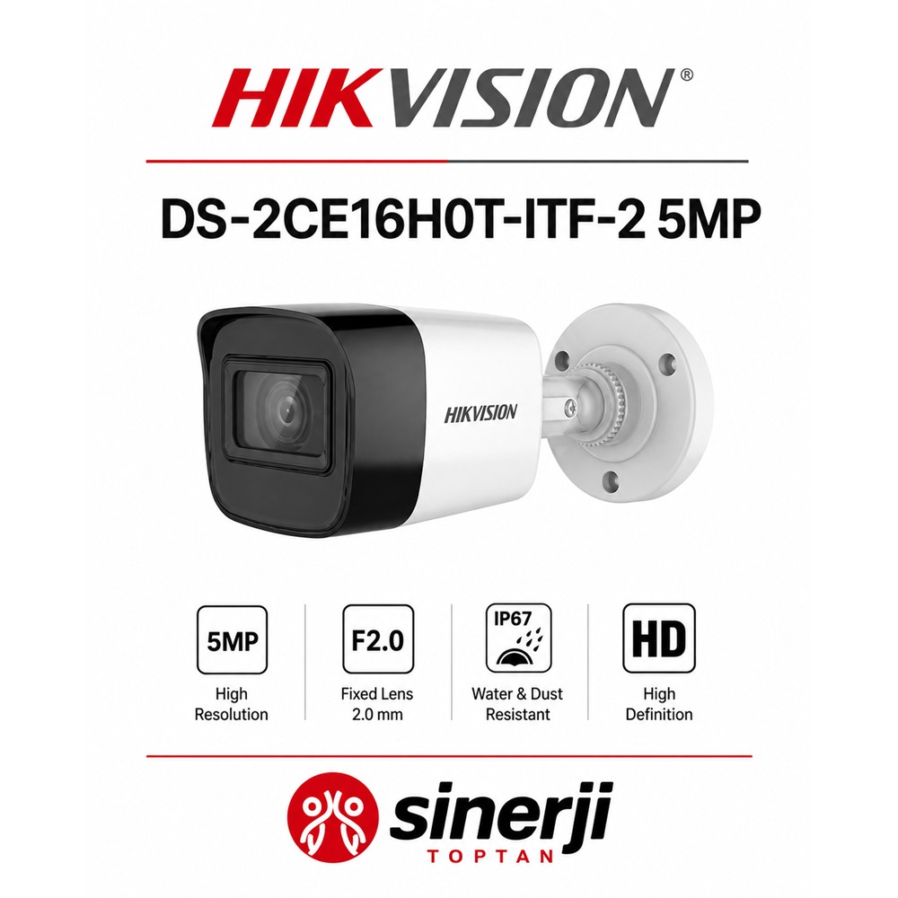 HİKVİSİON DS-2CE16H0T-ITF-2 5MP 2.8 MM SABİT LENSLİ IR BULLET KAMERA