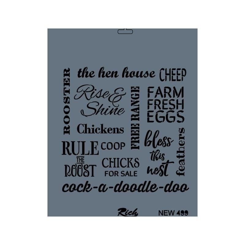 Rich New Seri N-499 Stencil 35x25 cm